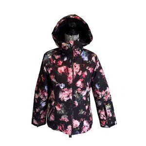 ROXY ski & Snowboard Jacket 14, XL‎ teen, Blooming Party, pink & black, powder